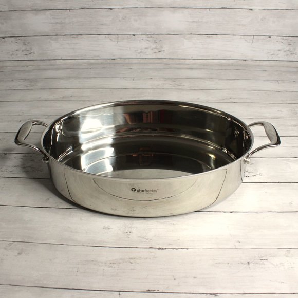 Tupperware T Chef Series Stainless Steel Open Oven Turkey Roaster Pan - Picture 3 of 3